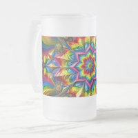 Frosted Glass Mug with LGBTQ Colours design