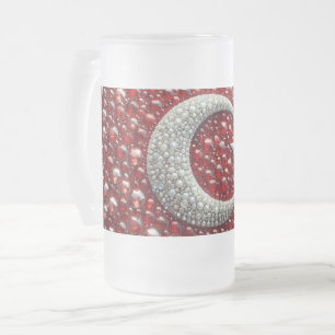 Frosted Glass Mug with Turkish Colours design