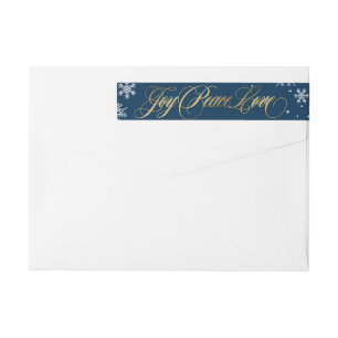 Frosted Greeting Holiday Address Label Navy