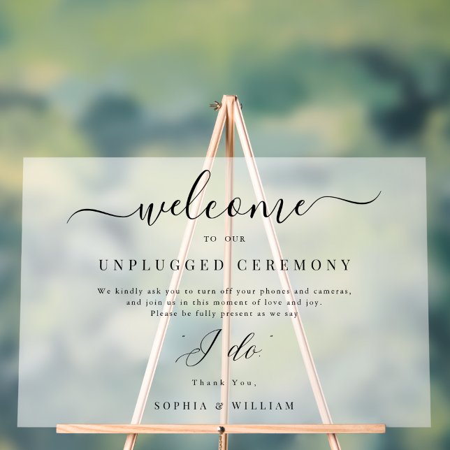 Frosted 'I Do' Welcome Unplugged Ceremony Wedding Acrylic Sign (Creator Uploaded)