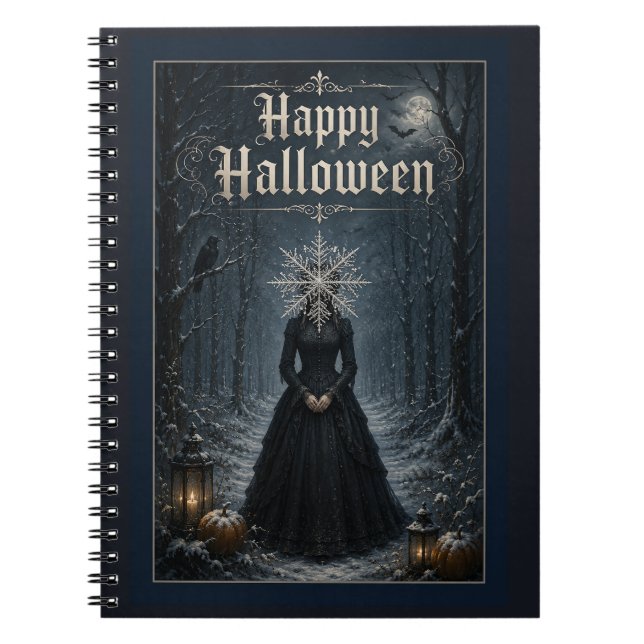 Frosted Midnight Halloween Enchantress Notebook (Front)