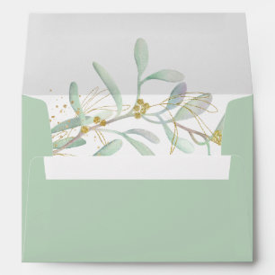 Frosted Mistletoe Winter Wedding Envelope