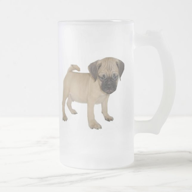 Frosted Mug with Baby Puggle (Right)