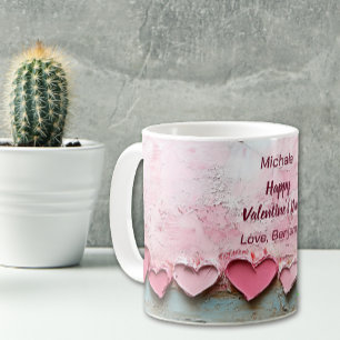 Frosted Paint Valentine Hearts Coffee Mug