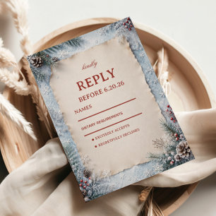 Frosted Parchment Framed RSVP Card
