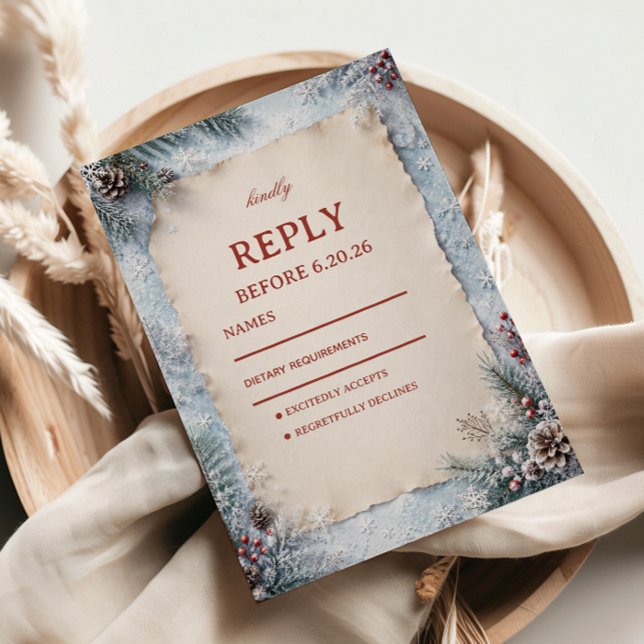 Frosted Parchment Framed RSVP Card (Creator Uploaded)