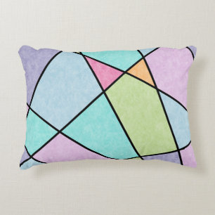 Frosted pastel Abstract Geometric Blue pink lilac Decorative Cushion