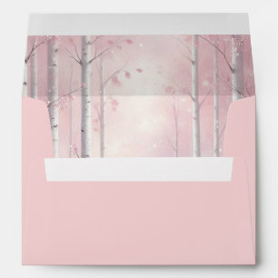 Frosted Petals in a Winter Woodland Wedding Envelope