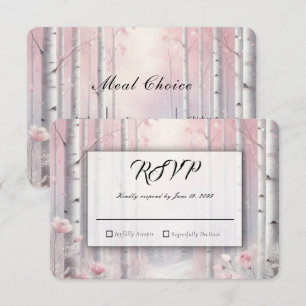 Frosted Petals in a Winter Woodland Wedding RSVP Card