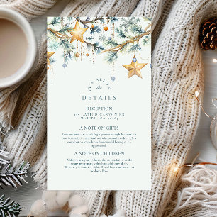 Frosted Pine Star Garland Wedding Enclosure Card