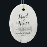 Frosted Pines Rustic White Maid of Honour Quote<br><div class="desc">Frosted Pines Rustic White Mountain Range Snowy Winter Design with Hand Painted Pine Trees, Watercolor Paper Texture Background, and White Grey and Black muted colour palette. Perfect for a winter wedding, or outdoor lodge venue With modern chic brush script fonts, and simple minimalist background - Maid of Honour Heartfelt Quote...</div>