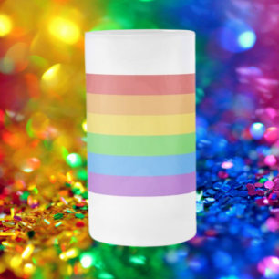 Frosted Pride: Rainbow Flag Frosted Glass Beer Mug