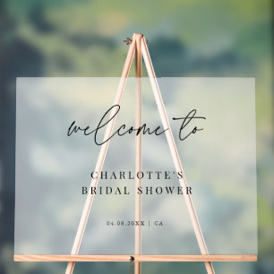 Frosted Script Wedding Bridal Shower Welcome Acrylic Sign