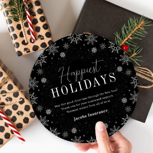 Frosted Season Custom Colour Business Holiday Card