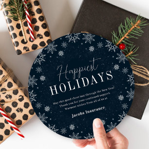 Frosted Season Custom Colour Business Holiday Card