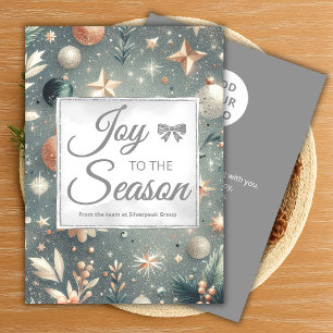 Frosted Silver Script Holiday Card