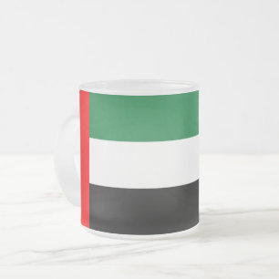 Frosted small glass mug - flag of UAE