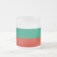Frosted small glass mug with flag of Bulgaria