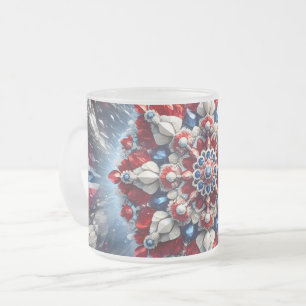 Frosted small glass mug with Norwegian Colours