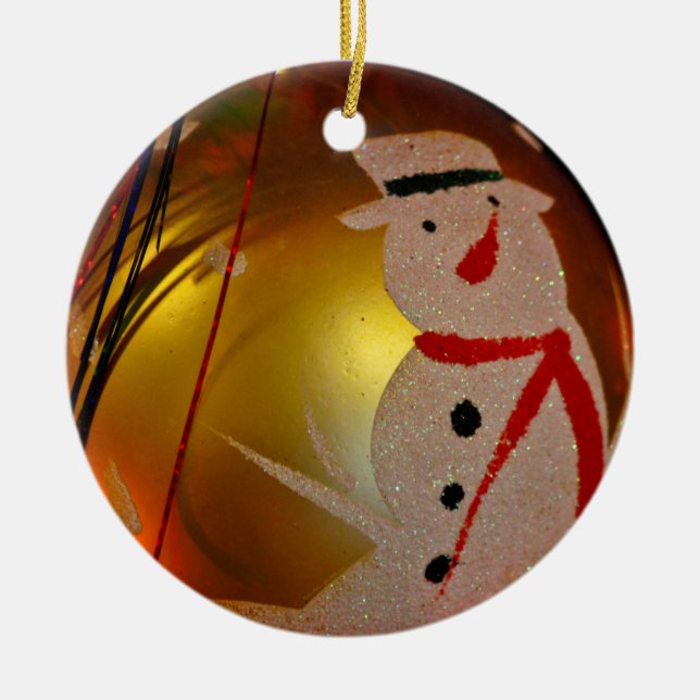 Frosted Snowman Christmas Ornament (Front)