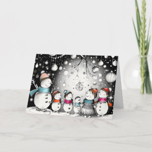 Frosted Snowman Family Holiday Card