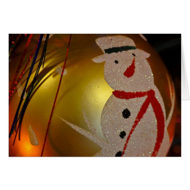 Frosted Snowman Ornament (Front Horizontal)