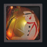 Frosted Snowman Ornament Gift Box<br><div class="desc">Frosted Snowman on Gold Ornament by Lee Hiller Photography You are viewing The Lee Hiller Designs Collection of Home and Office Decor, Apparel, Gifts and Collectibles. The Designs include Lee Hiller Photography and Mixed Media Digital Art Collection. You can view her Nature photography at http://HikeOurPlanet.com/ and follow her hiking blog...</div>