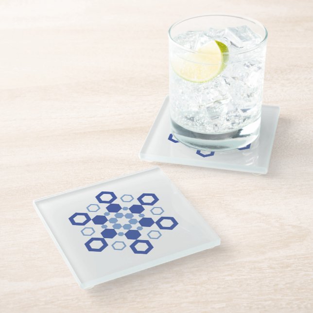 Frosted Symmetry Glass Coaster (Angled)