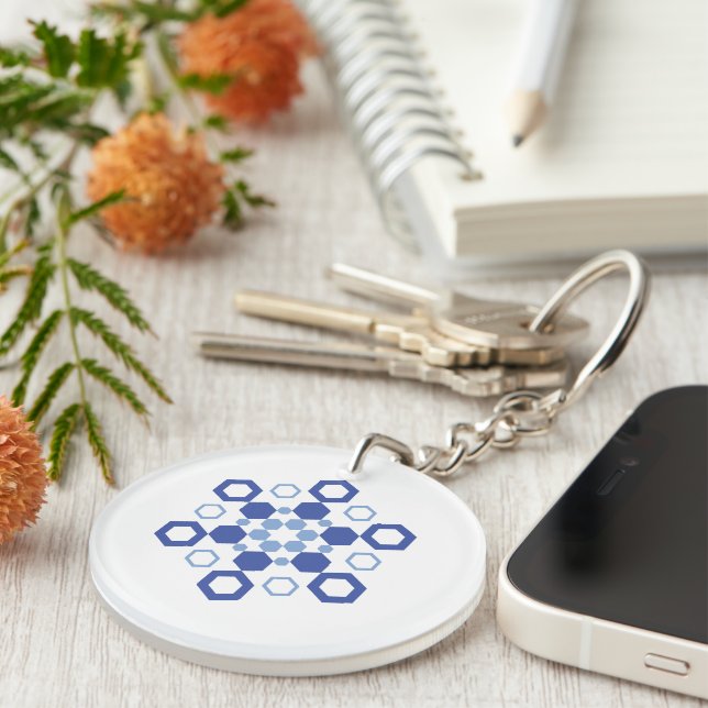 Frosted Symmetry Key Ring (Front Right)
