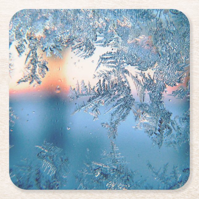 Frosted View Square Paper Coaster (Front)