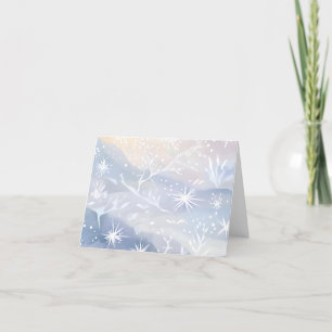 Frosted Window   Beautiful Snowing Winter Scene Holiday Card