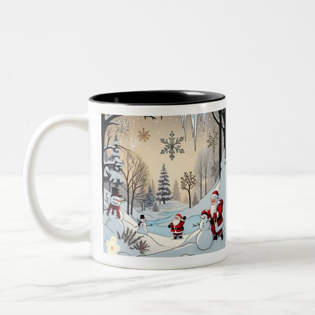 "Frosted Winter Dreams" Two-Tone Coffee Mug (Left)