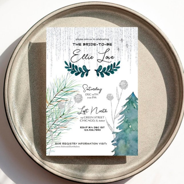 Frosted Winter - Silver - Bridal Shower Invitation (Creator Uploaded)