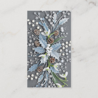 Frosted Winter Snowdrop Floral Arrangement Business Card