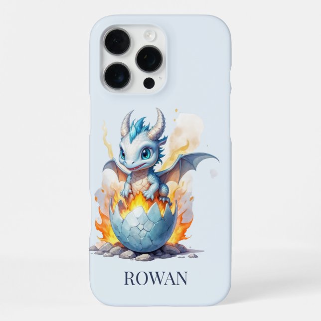 Frostfire Hatchling Personalised Blue Dragon iPhone Case (Back)