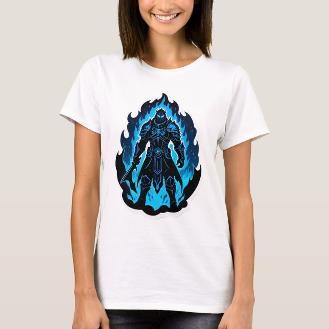 Frostfire Shadow Knight – Blue Inferno Edition T-Shirt (Front)
