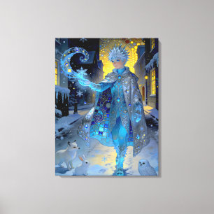 Frostmaker of a Moonlit Street – A Winter Portrait Canvas Print