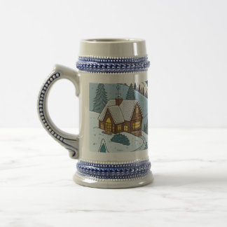 Frosty Alpine Town Lights Beer Stein