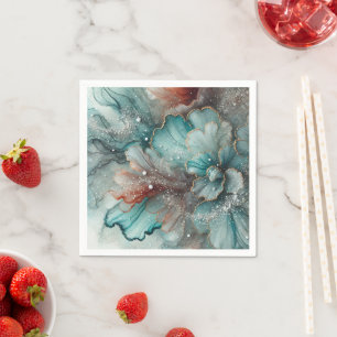 Frosty Autumn Morning Alcohol Ink Decoupage Paper Napkin