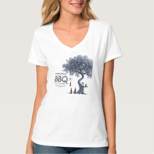 Frosty BBQ Forecast V-Neck Tee Chic Winter BBQ