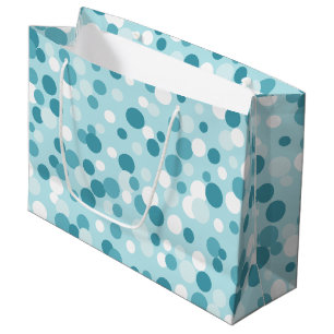 Frosty Blue Holiday Dots Large Gift Bag