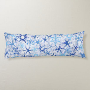 Frosty Blue Snowflakes Body Cushion