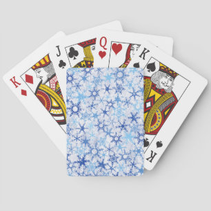 Frosty Blue Snowflakes Playing Cards