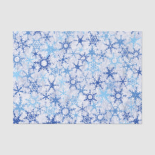 Frosty Blue Snowflakes Tissue Paper