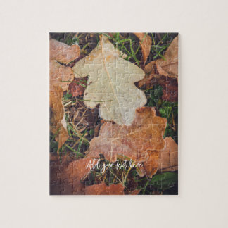 Frosty brown leaves jigsaw puzzle