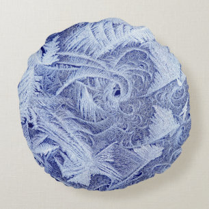 Frosty Brushed Polyester Round Throw Pillow (16")