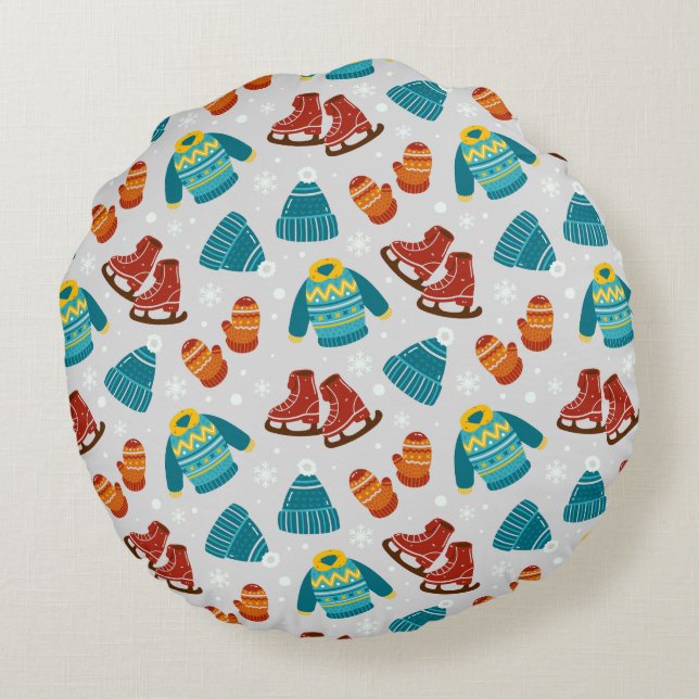 Frosty Days Cosy  Round Cushion (Back)