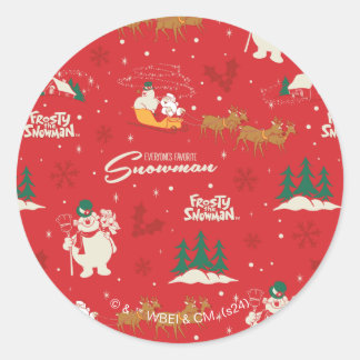 Frosty - Everyone's Favourite Snowman Pattern Classic Round Sticker