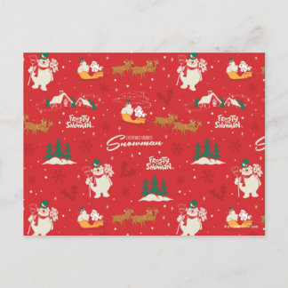 Frosty - Everyone's Favourite Snowman Pattern Holiday Postcard