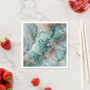  Frosty Fall Morning Alcohol Ink Decoupage Paper Napkin